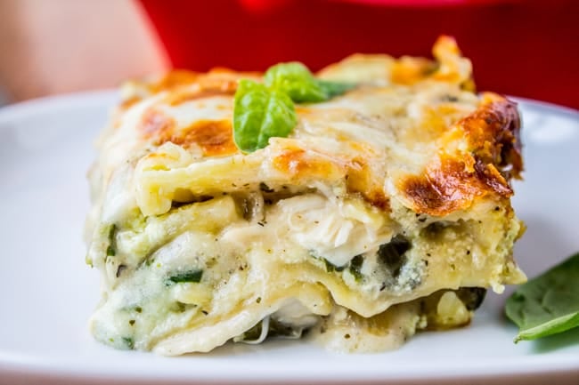 White Lasagna with Chicken and Pesto from The Food Charlatan