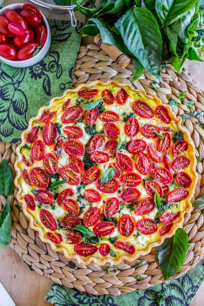 Cherry Tomato, Leek, and Spinach Quiche from The Food Charlatan