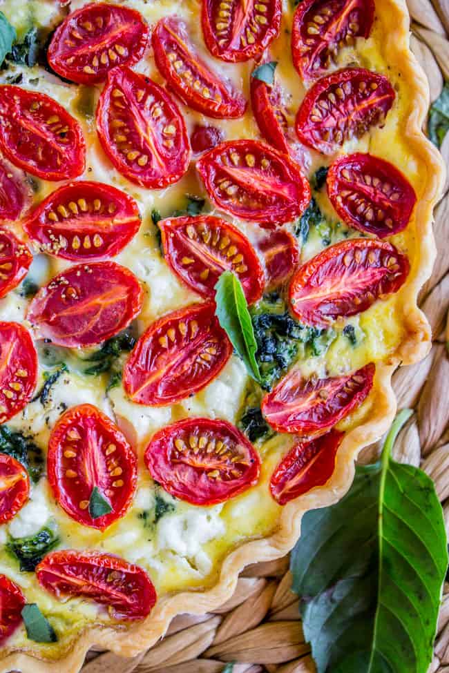 Cherry Tomato, Leek, and Spinach Quiche from The Food Charlatan