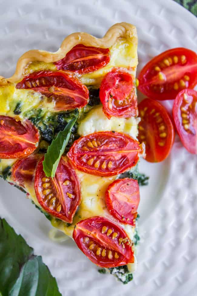 Cherry Tomato, Leek, and Spinach Quiche from The Food Charlatan