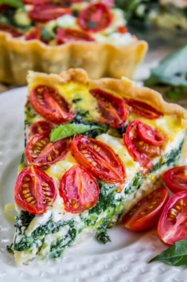 Cherry Tomato, Leek, and Spinach Quiche from The Food Charlatan