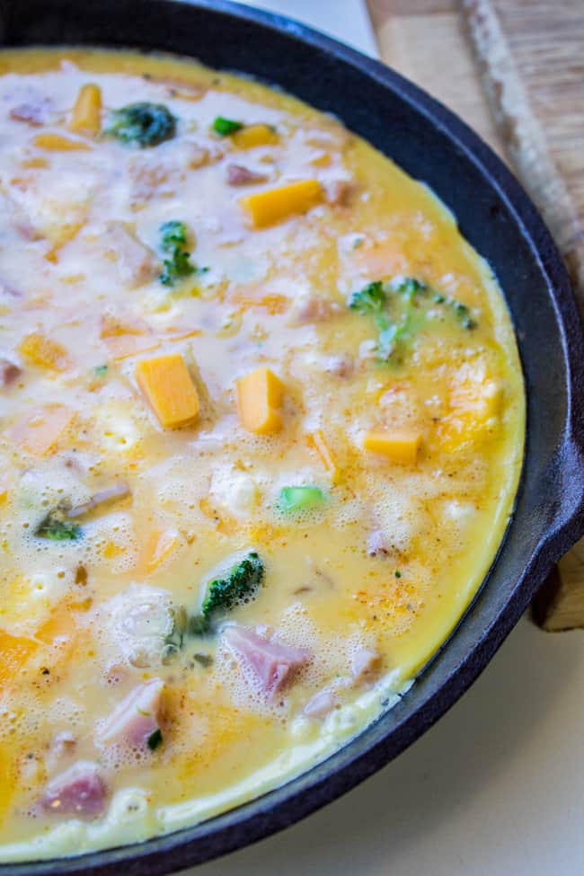 Cheesy Ham and Broccoli Frittata from The Food Charlatan