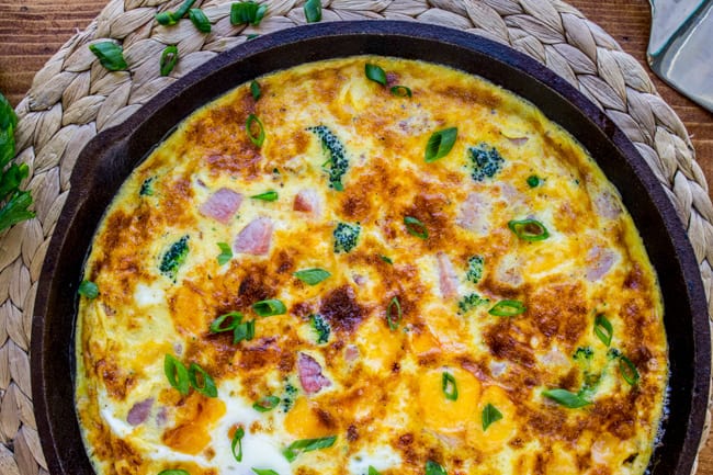 Cheesy Ham and Broccoli Frittata from The Food Charlatan