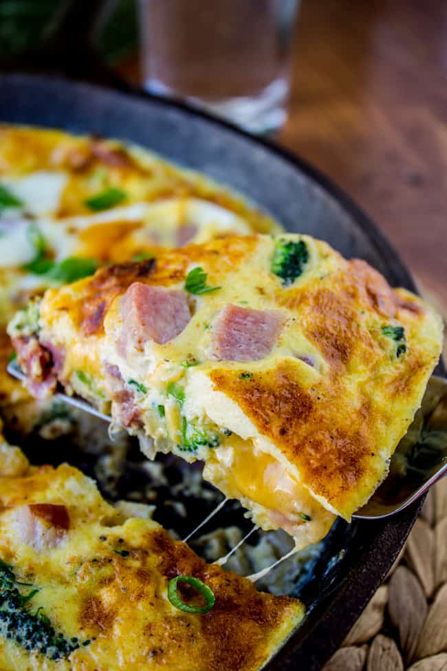 Cheesy Ham and Broccoli Frittata from The Food Charlatan