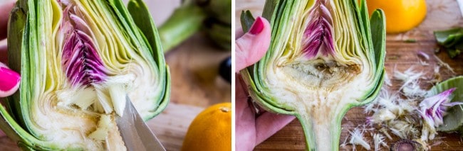 Garlic Roasted Artichokes with Pesto Dipping Sauce from The Food Charlatan