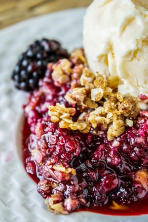 Easy Blackberry Cobbler with Oat Crunch Topping from the Food Charlatan