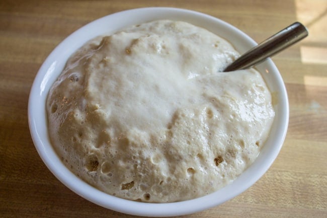 Yeast rising in a bowl.