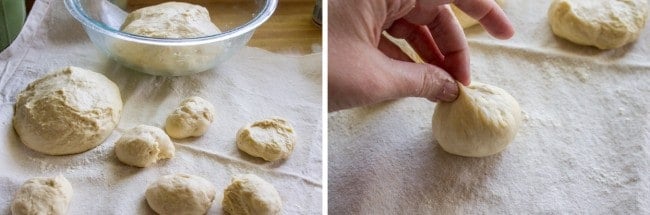 Forming dough into rolls