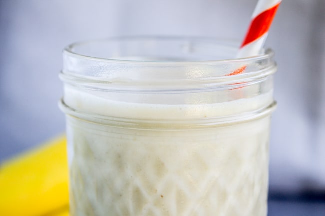 Peanut Butter Banana Smoothie (4 Ingredients!) from The Food Charlatan