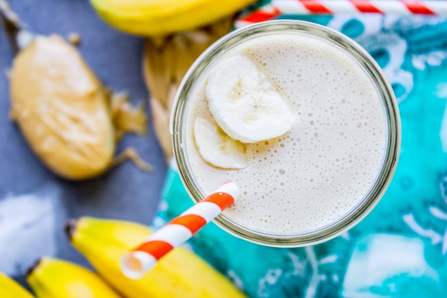 Peanut Butter Banana Smoothie (4 Ingredients!) - The Food Charlatan