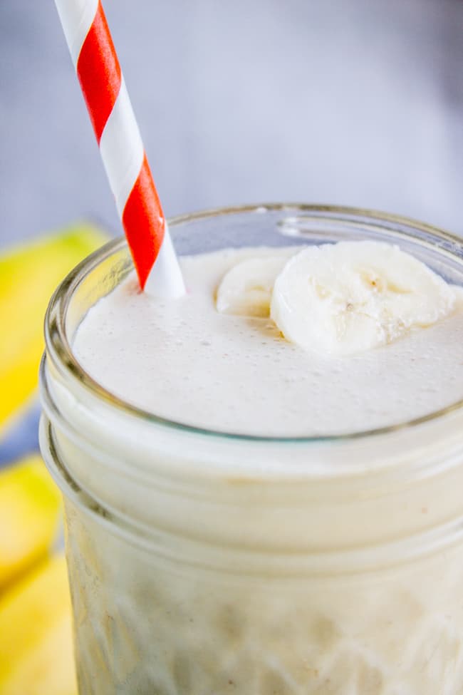 Peanut Butter Banana Smoothie (4 Ingredients!) from The Food Charlatan