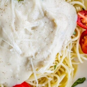 Creamy Caulifredo Sauce (Cauliflower Alfredo Sauce) from The Food Charlatan
