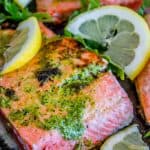 20 Minute Pan-Seared Salmon with Arugula Pesto from The Food Charlatan