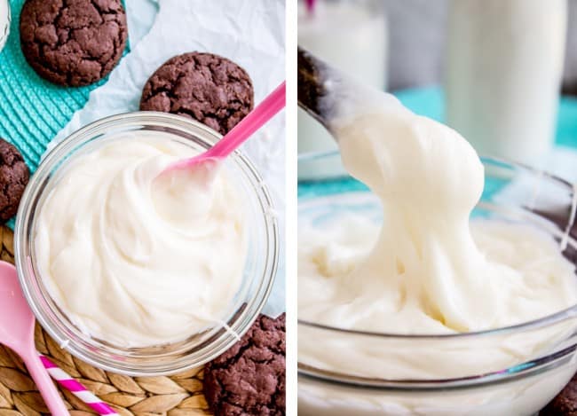 Homemade Oreos with Cream Cheese Frosting (Cake Mix Cookies) from The Food Charlatan