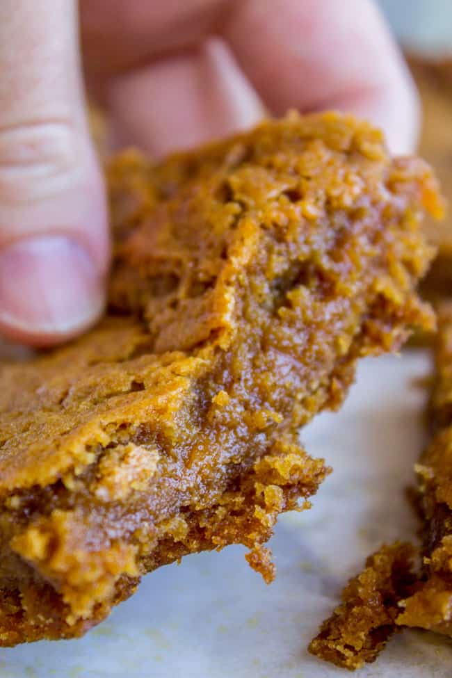 Fudgy Pumpkin Caramel Swirl Bars from The Food Charlatan