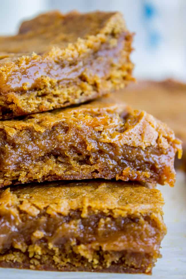 Fudgy Pumpkin Caramel Swirl Bars - The Food Charlatan