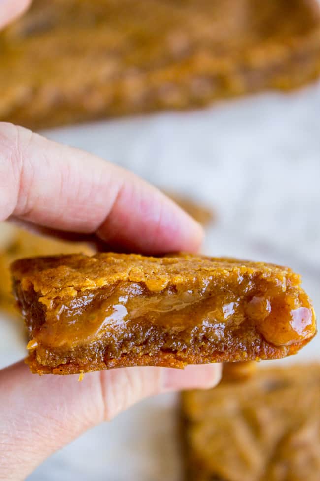 Fudgy Pumpkin Caramel Swirl Bars from The Food Charlatan