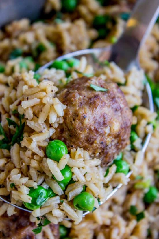 Meatballs and Rice Recipe (One Skillet) The Food Charlatan