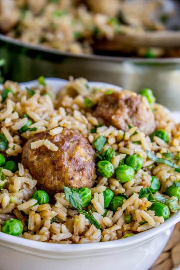Meatballs and Rice Recipe (One Skillet) - The Food Charlatan