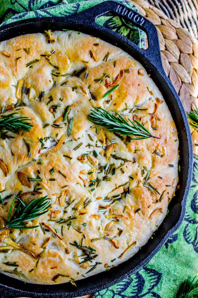 Garlic and Rosemary Skillet Bread from The Food Charlatan