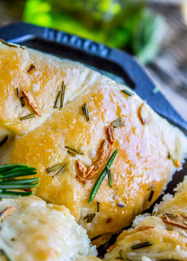 Garlic and Rosemary Skillet Bread from The Food Charlatan