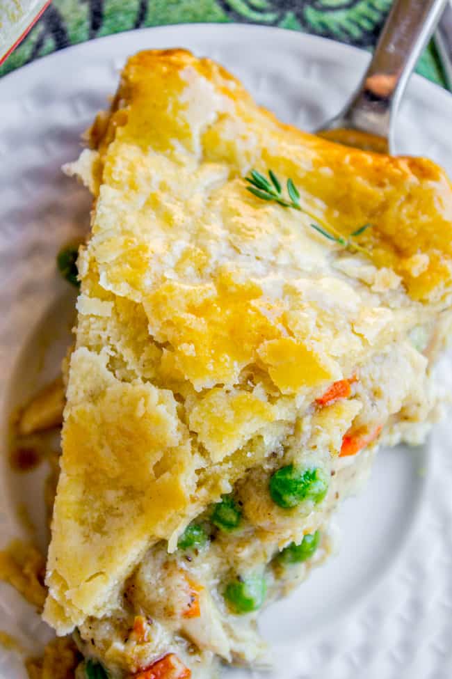 Homemade chicken pot pie with double crust