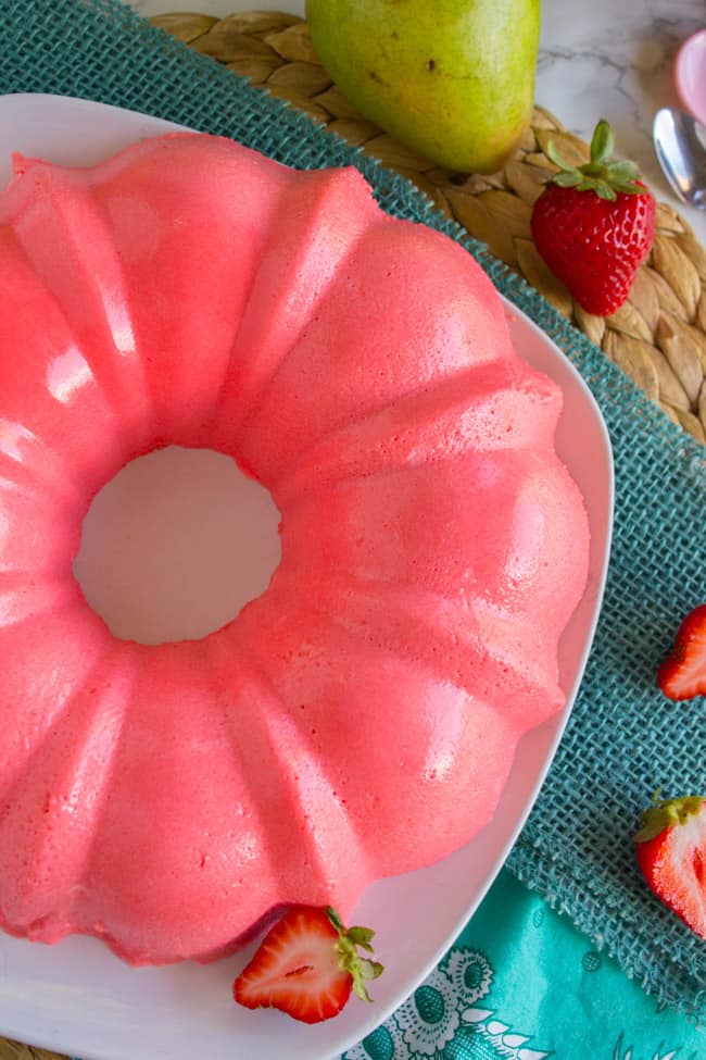 Creamy Strawberry Jello Mold - Belly Full