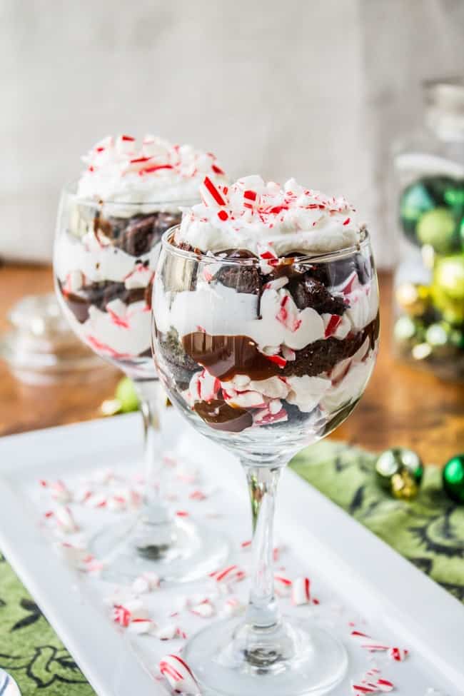 Candy Cane Brownie Christmas Trifle