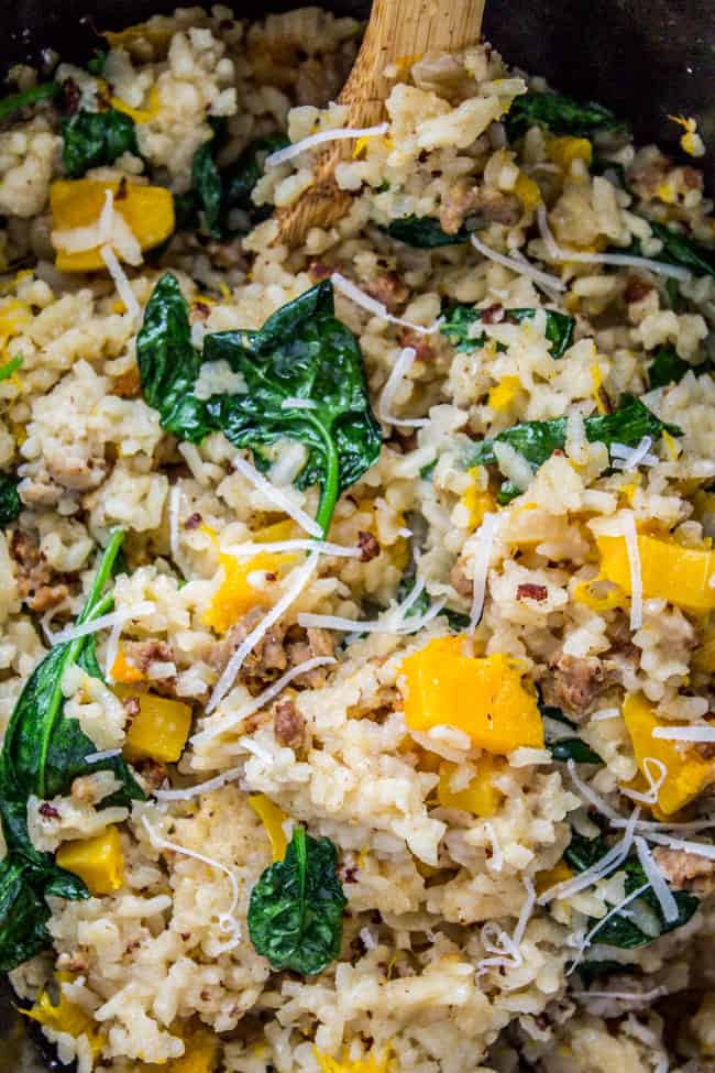 Crockpot Butternut Squash Risotto w/Italian Sausage - The Food Charlatan