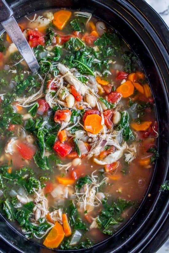 Chicken, White Bean, and Kale Soup (Slow Cooker) The Food Charlatan