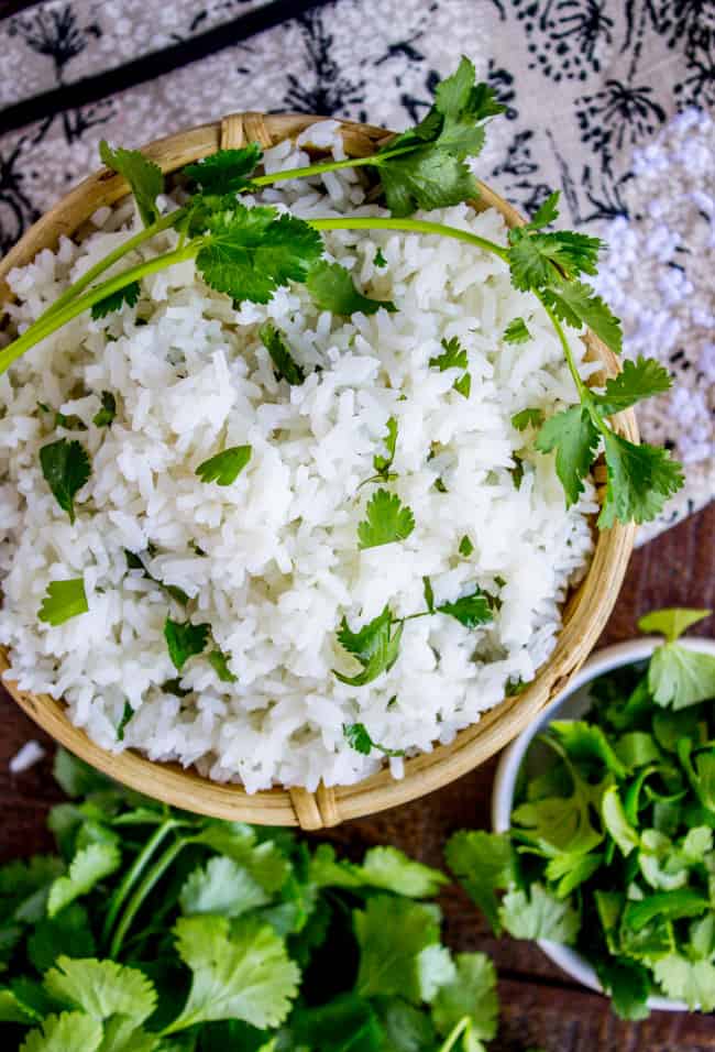 Coconut Jasmine Rice with Cilantro from The Food Charlatan