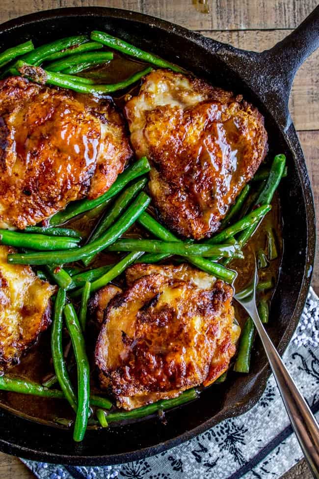 Asian Seared Chicken with Stir Fried Green Beans from The Food Charlatan