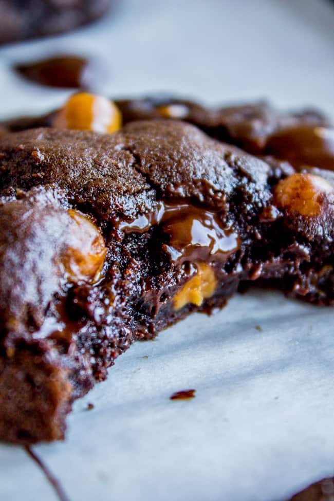 Double Chocolate Cookies with Caramel Bits from The Food Charlatan