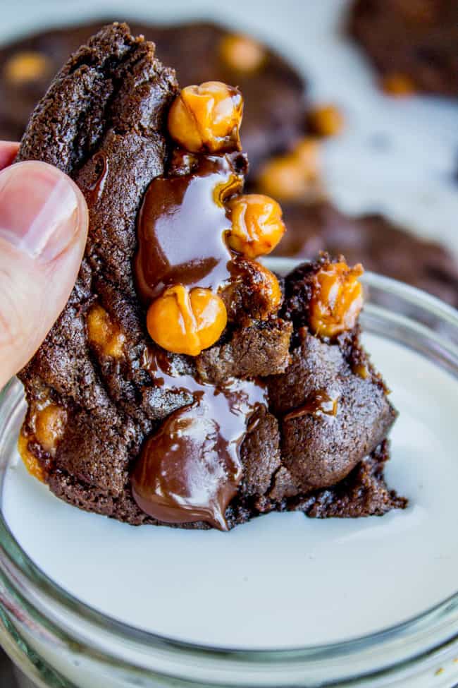 Double Chocolate Cookies with Caramel Bits from The Food Charlatan