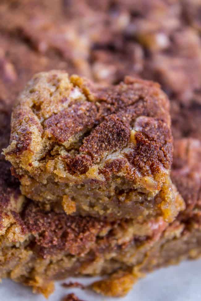 Brown Sugar Snickerdoodle Blondies from The Food Charlatan
