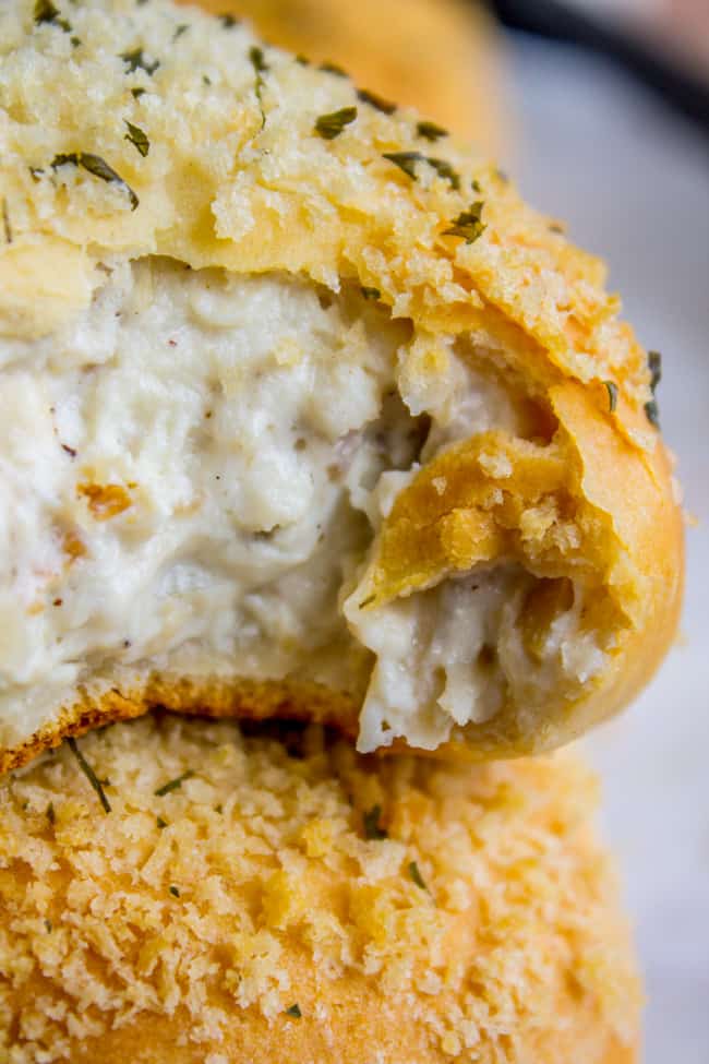 Chicken, Mushroom, and Cream Cheese Stuffed Rolls from The Food Charlatan