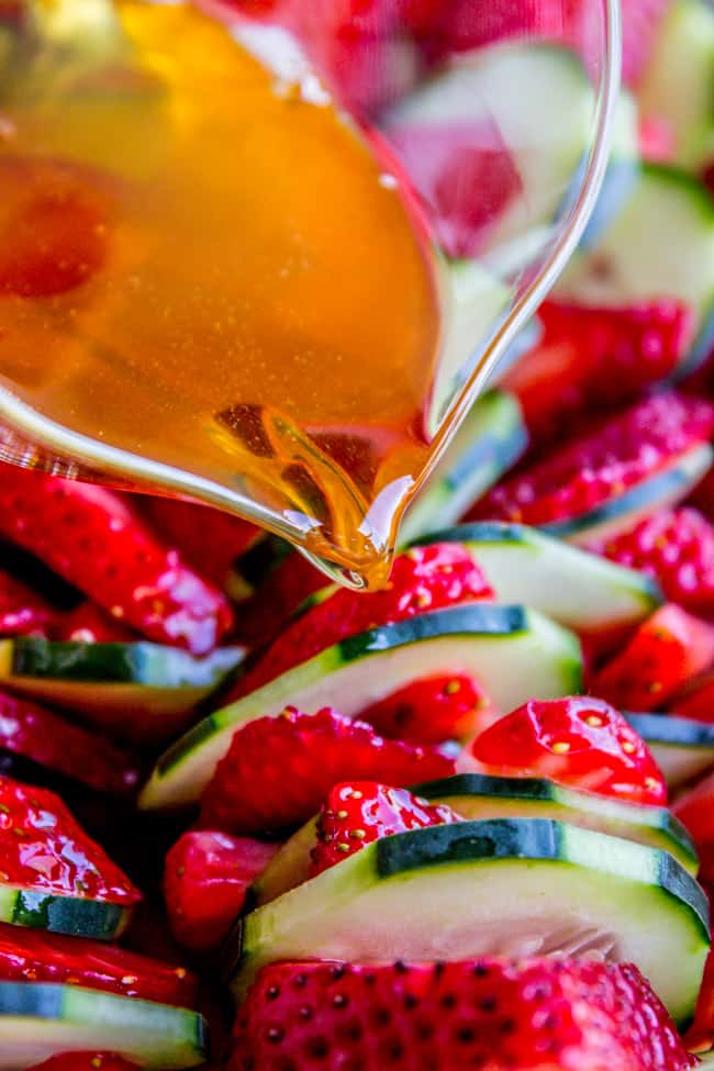 Strawberry Cucumber Salad with Honey Balsamic Dressing from The Food Charlatan