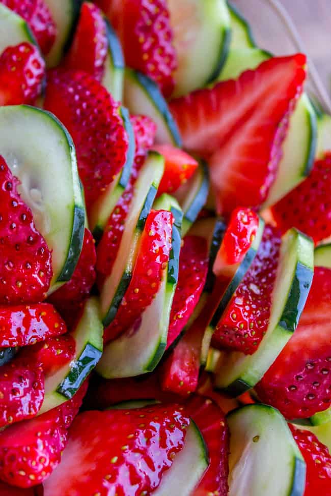 Strawberry Cucumber Salad with Honey Balsamic Dressing from The Food Charlatan