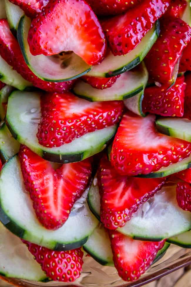 Strawberry Cucumber Salad with Honey Balsamic Dressing from The Food Charlatan