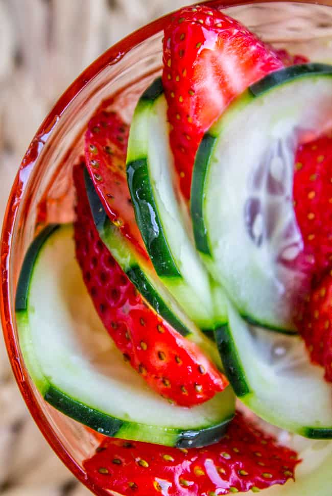 Strawberry Cucumber Salad with Honey Balsamic Dressing from The Food Charlatan