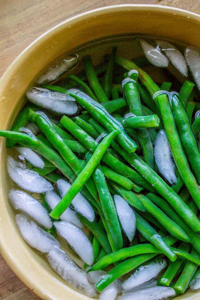 Make Ahead Green Beans with Garlic Bread Crumbs and Almonds from The Food Charlatan