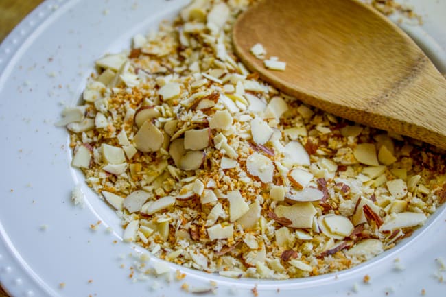 Make Ahead Green Beans with Garlic Bread Crumbs and Almonds from The Food Charlatan