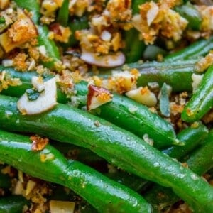 Make Ahead Green Beans with Garlic Bread Crumbs and Almonds from The Food Charlatan