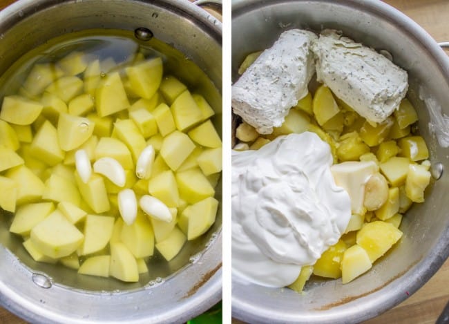 Ultra Creamy Cheesy MAKE AHEAD Mashed Potatoes from The Food Charlatan