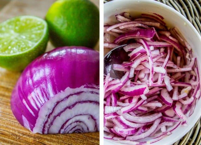 Beer-Battered-Fish Burrito Bowl with Orange Avocado Salsa from The Food Charlatan