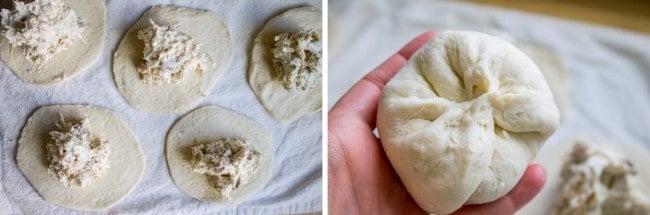 Chicken, Mushroom, and Cream Cheese Stuffed Rolls from The Food Charlatan