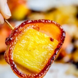 Bacon Wrapped Pineapple with Honey Chipotle Glaze from The Food Charlatan