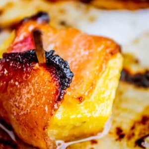 Bacon Wrapped Pineapple with Honey Chipotle Glaze from The Food Charlatan