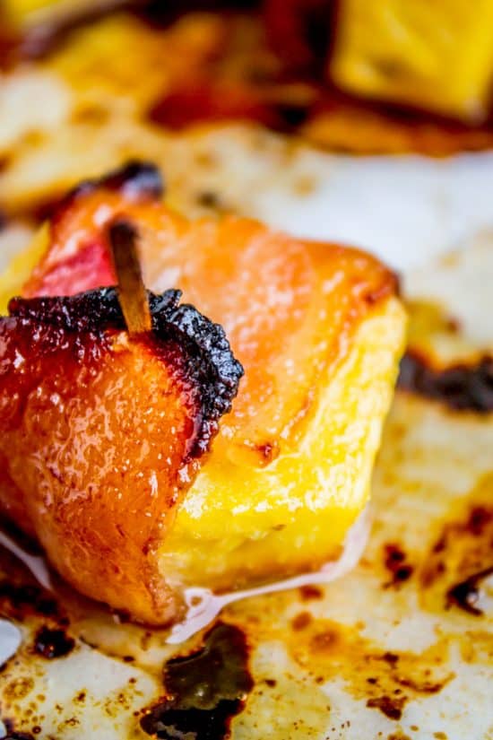 Bacon Wrapped Pineapple with Honey Chipotle Glaze from The Food Charlatan