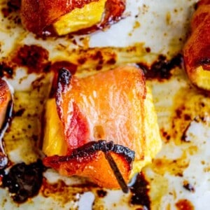 Bacon Wrapped Pineapple with Honey Chipotle Glaze from The Food Charlatan